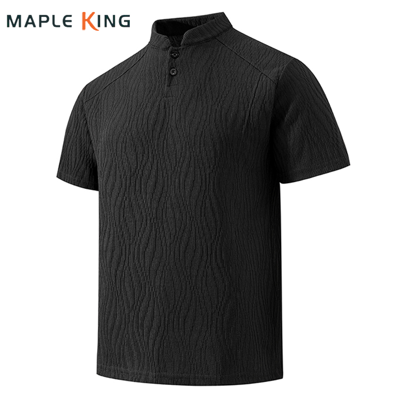 Golf Tees - Camisa Henley Masculina com Textura de