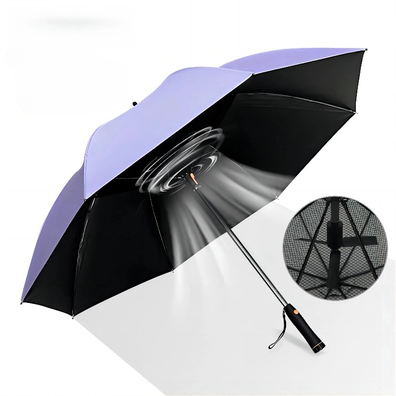 Golf Umbrella Large - Guarda-chuva Reforçado com Cabo Longo, Ventilador
