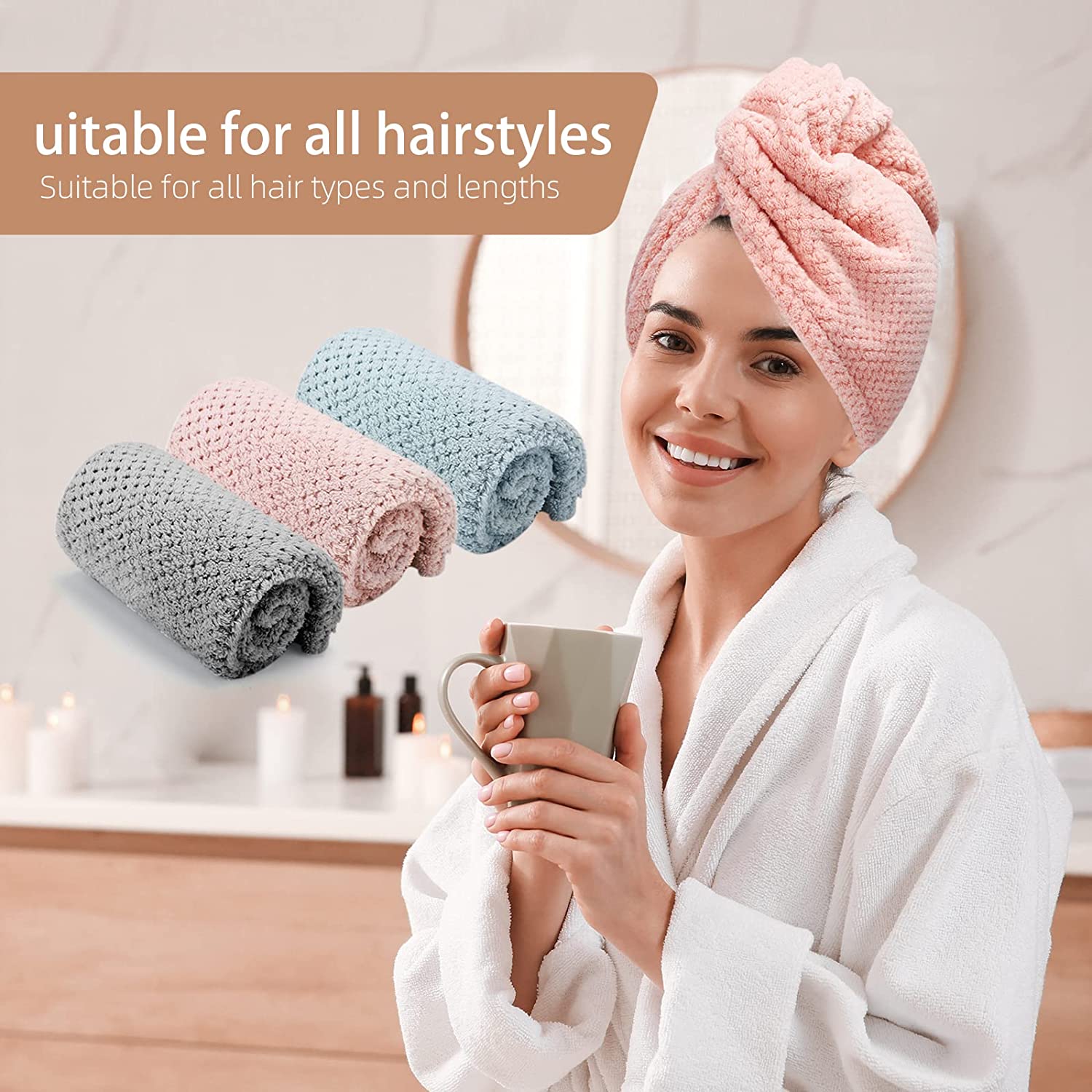 Toalha de cabelo seco feminino - Golf Towel avaliação e preço